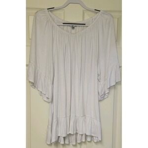 Avenue Womens White Blouse With Ruffles Size XL New Without Tags Never Worn